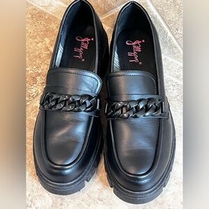 Jellypop UNA Black Chain Comfort Loafer Slip-On Shoes Women's Size 9.5M